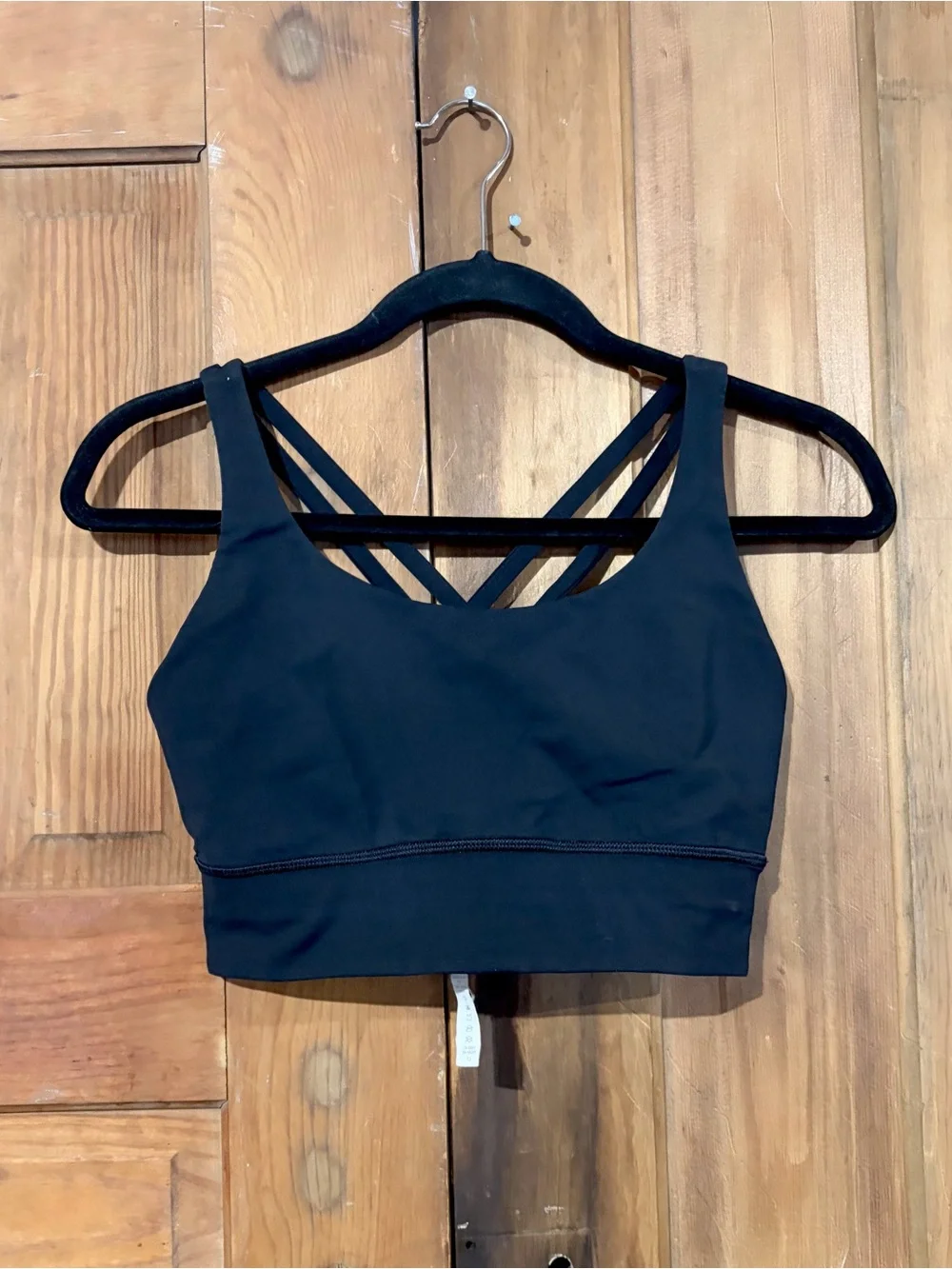 Lululemon – Energy Bra Long Line – Black Strappy Sports Bra – Sz. 8
